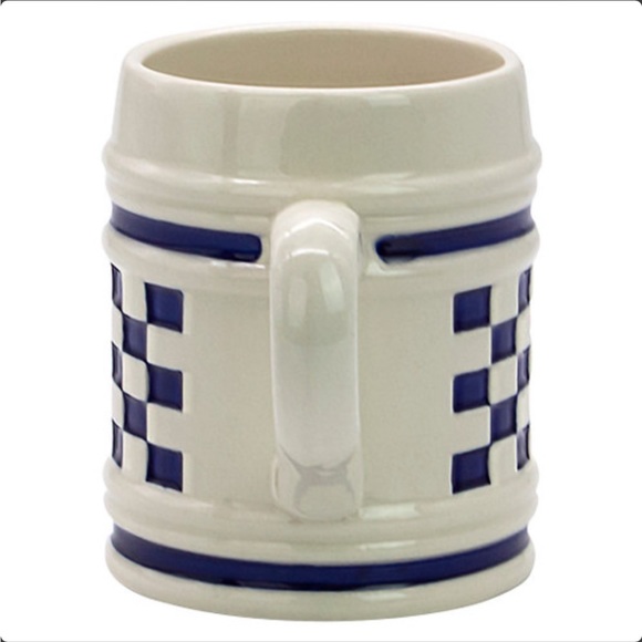 Colonial Williamsburg Checkered Glazed Pottery Mugs - Set of 4 - Picture 9 of 10